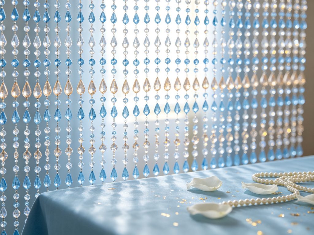 blue beaded curtain